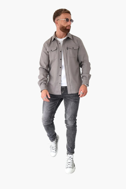 Men's Modern Urban Overshirt Jacket – Stylish Button-Up for Everyday and Casual Looks