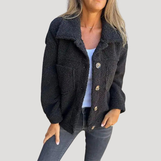 Women's Cozy Button-Up Sherpa Jacket Casual Oversized Style