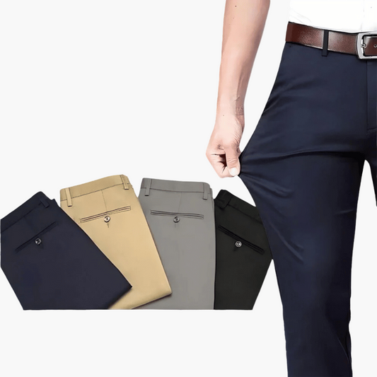 Men's Stretch Slim Fit Business Pants – Modern Office & Casual Style