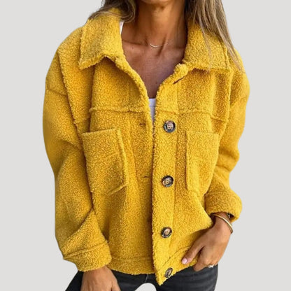 Women's Cozy Button-Up Sherpa Jacket Casual Oversized Style
