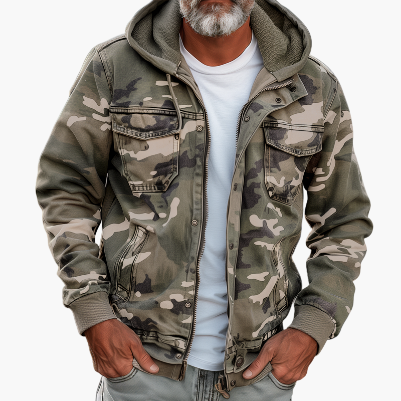 Men's Camouflage Cargo Jacket with Hood – Urban Outdoor Streetwear