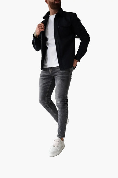 Men's Modern Urban Overshirt Jacket – Stylish Button-Up for Everyday and Casual Looks