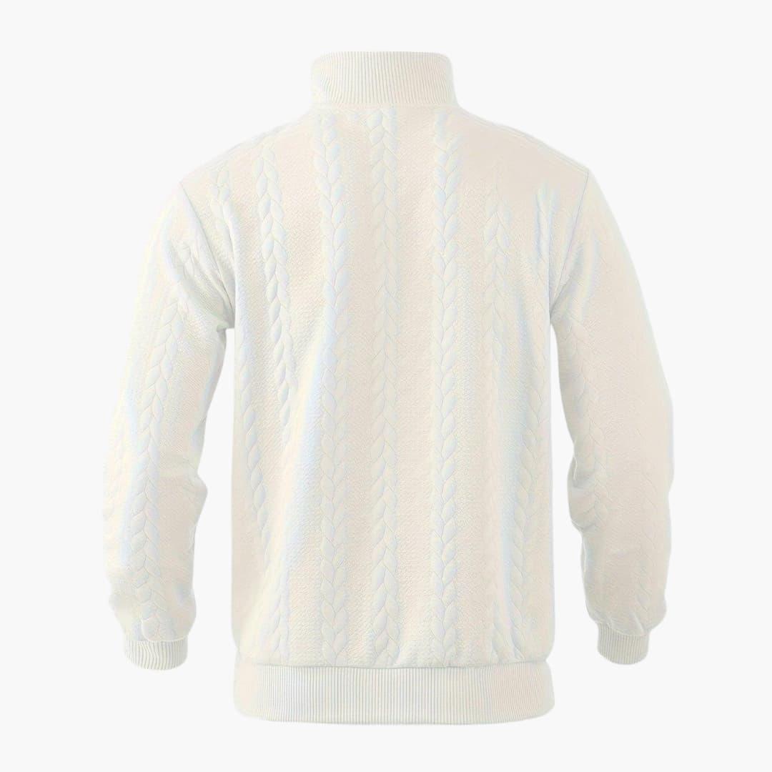 Men's Half-Zip Cable Knit Pullover Sweater for Versatile Everyday Style