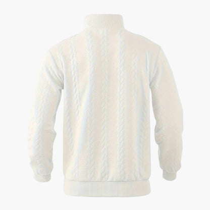 Men's Half-Zip Cable Knit Pullover Sweater for Versatile Everyday Style