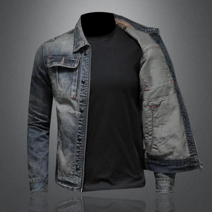 Men's Vintage Style Classic Denim Jacket – Casual Streetwear Essential