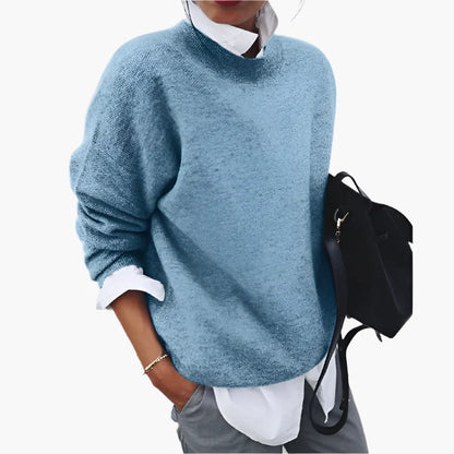 Women's Oversized Casual Knit Pullover Sweater, Modern Stand Collar, Everyday Relaxed Fit