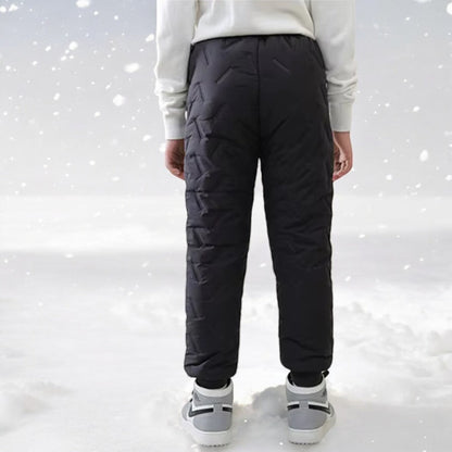 Kids' Outdoor Winter Quilted Thermal Pants – Stylish Padded Snow Joggers for Boys and Girls
