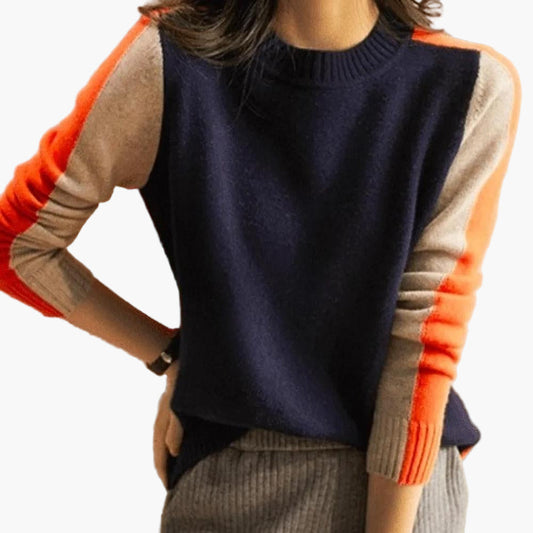 Women's Modern Colorblock Sweater Urban Chic Pullover
