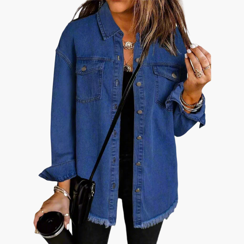 Women's Oversized Denim Shirt Jacket Casual Street Style