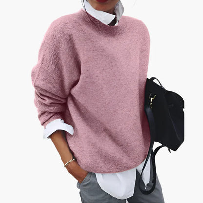 Women's Oversized Casual Knit Pullover Sweater, Modern Stand Collar, Everyday Relaxed Fit