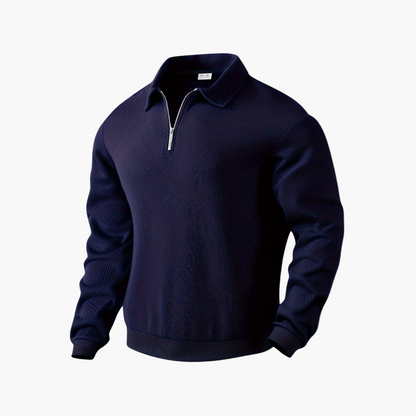 Men's Vintage Geometric Quarter-Zip Pullover Sweater, Casual Retro Style for Everyday and Office