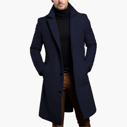 Men's Classic Long Overcoat – Modern Business & Casual Style