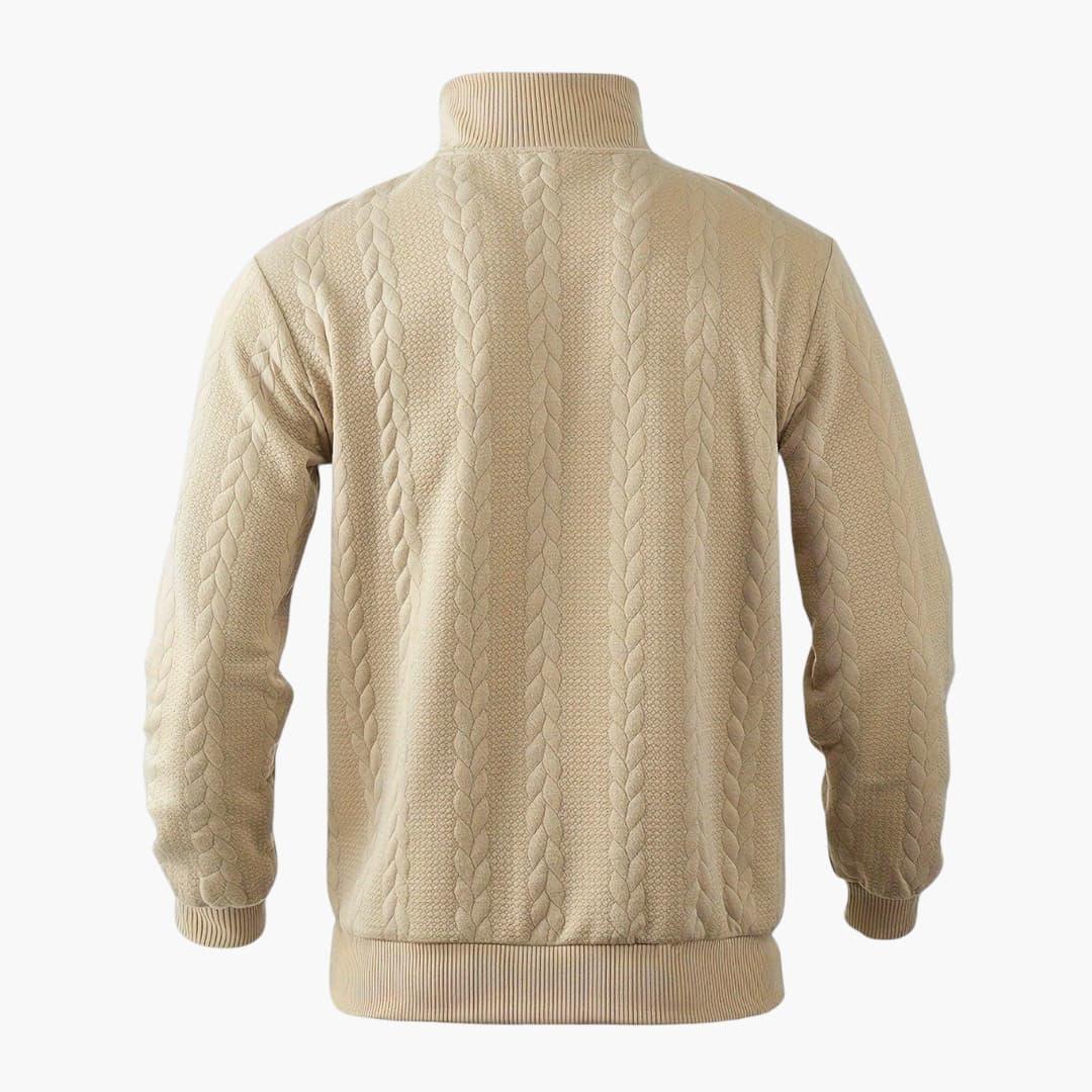 Men's Half-Zip Cable Knit Pullover Sweater for Versatile Everyday Style