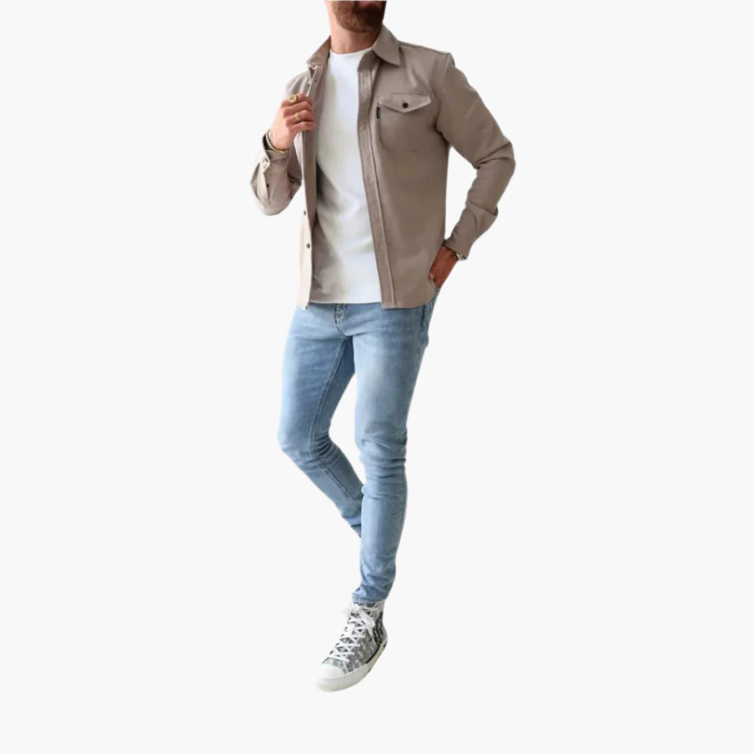 Men's Modern Overshirt Shirt Jacket – Button-Through Style for Casual & Smart Outfits