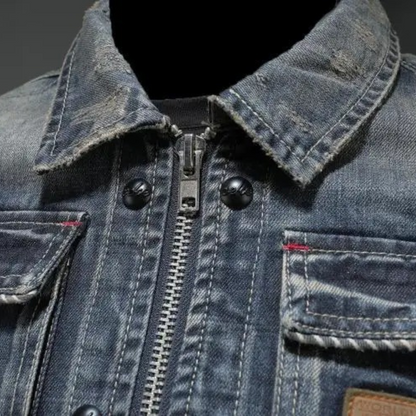 Men's Vintage Style Classic Denim Jacket – Casual Streetwear Essential