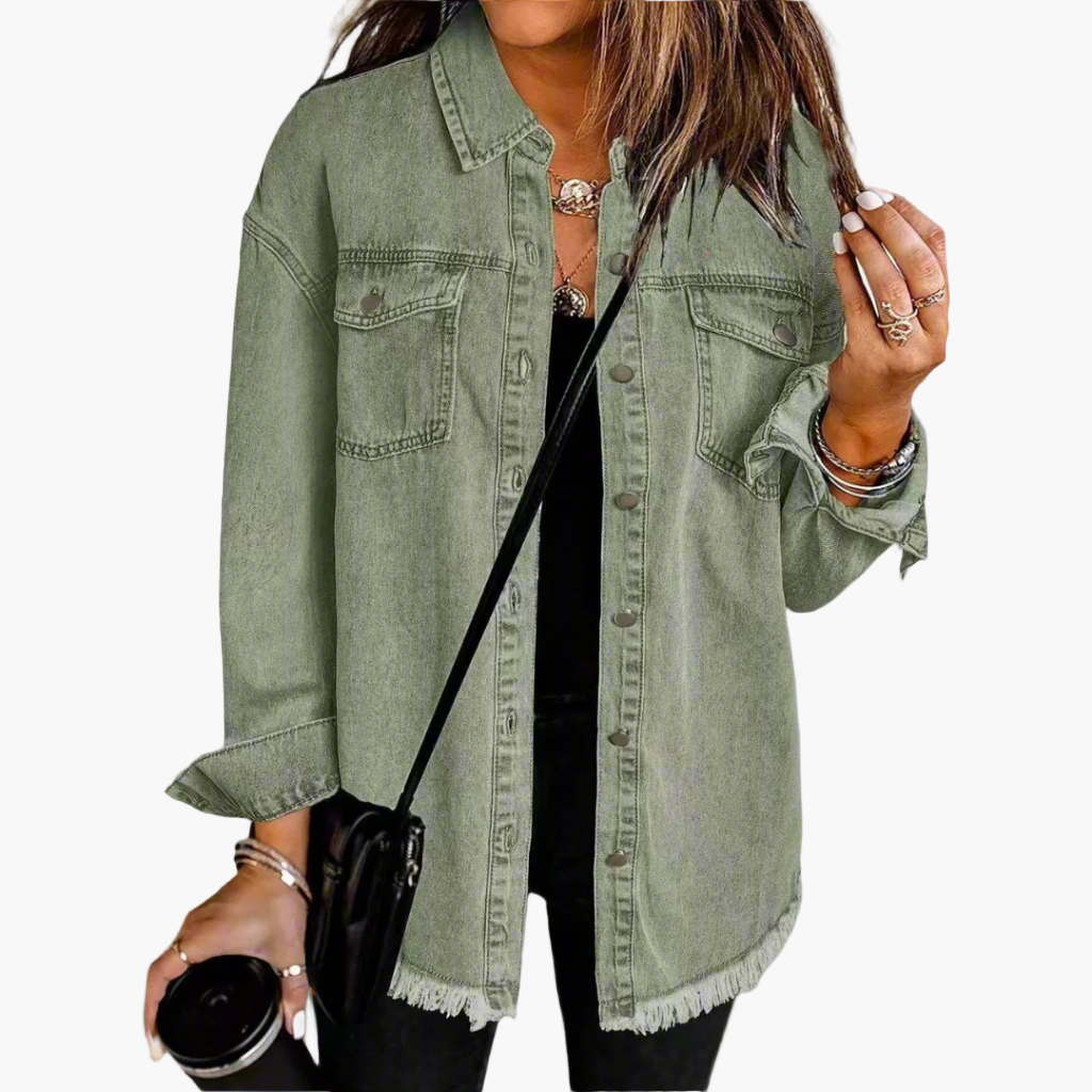 Women's Oversized Denim Shirt Jacket Casual Street Style