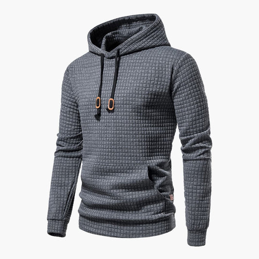 Men's Casual Check Pattern Hoodie Pullover - Modern Everyday Style