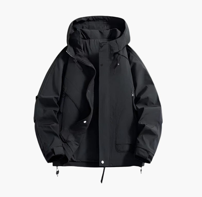 Men's Outdoor Waterproof Windbreaker Jacket – Functional Hooded Sportswear for Hiking and Travel