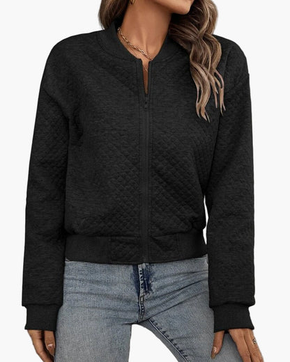 Women's Quilted Bomber Jacket Urban Casual Style