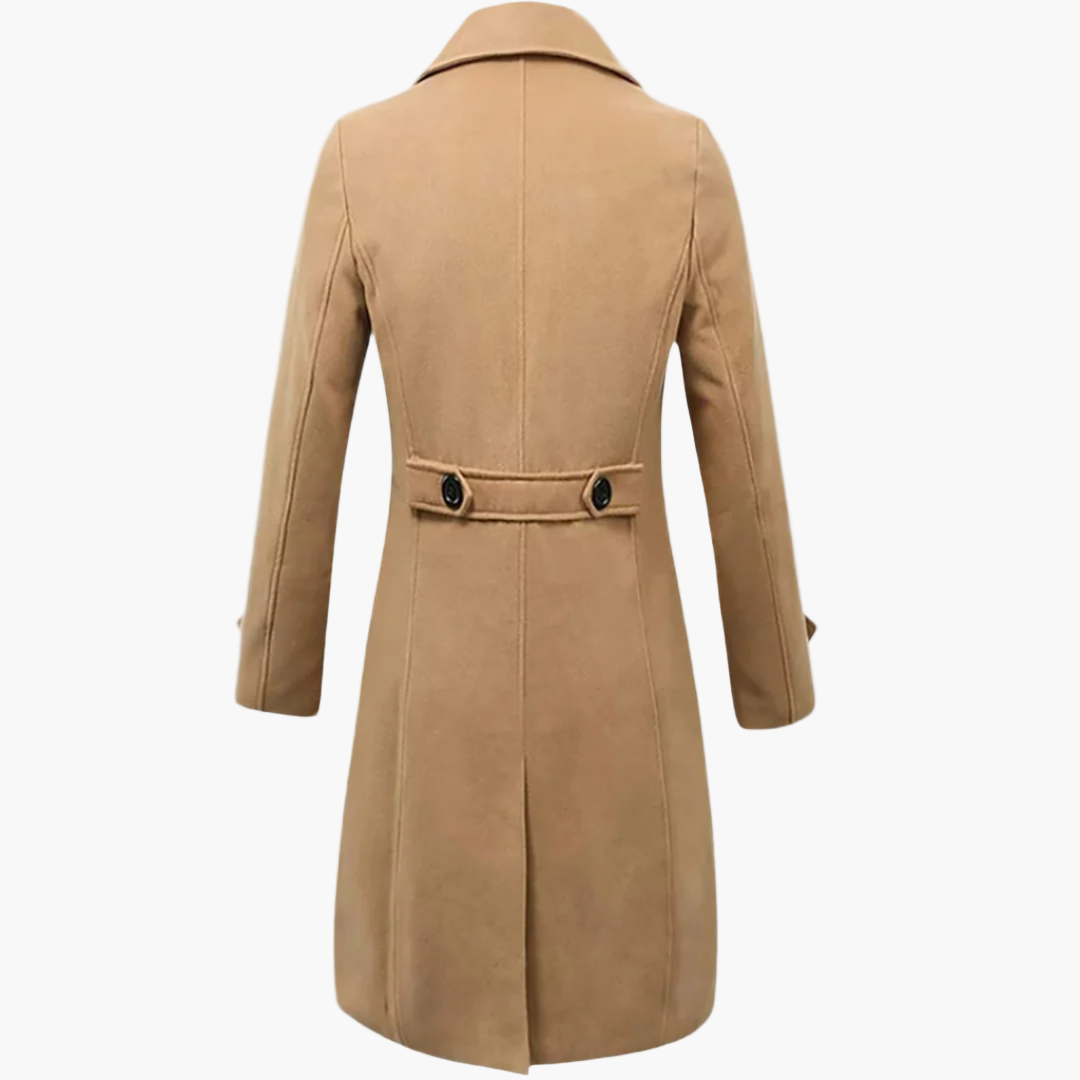 Men's Double-Breasted Classic Long Trench Coat – Tailored Formal & Business Outerwear