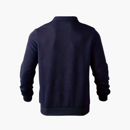 Men's Vintage Geometric Quarter-Zip Pullover Sweater, Casual Retro Style for Everyday and Office