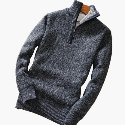 Men's Half-Zip Knit Pullover Sweater, Casual Modern Style for Work and Leisure