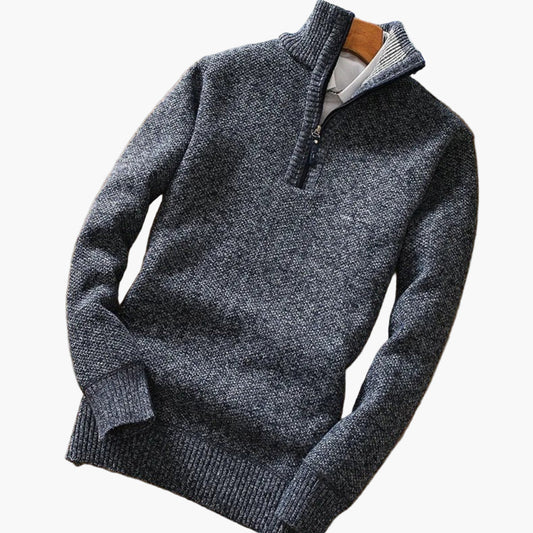 Men's Half-Zip Knit Pullover Sweater, Casual Modern Style for Work and Leisure
