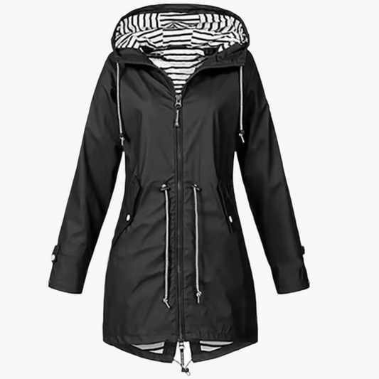 Women's Outdoor Waterproof Hooded Rain Jacket - Windproof Travel and Everyday Parka