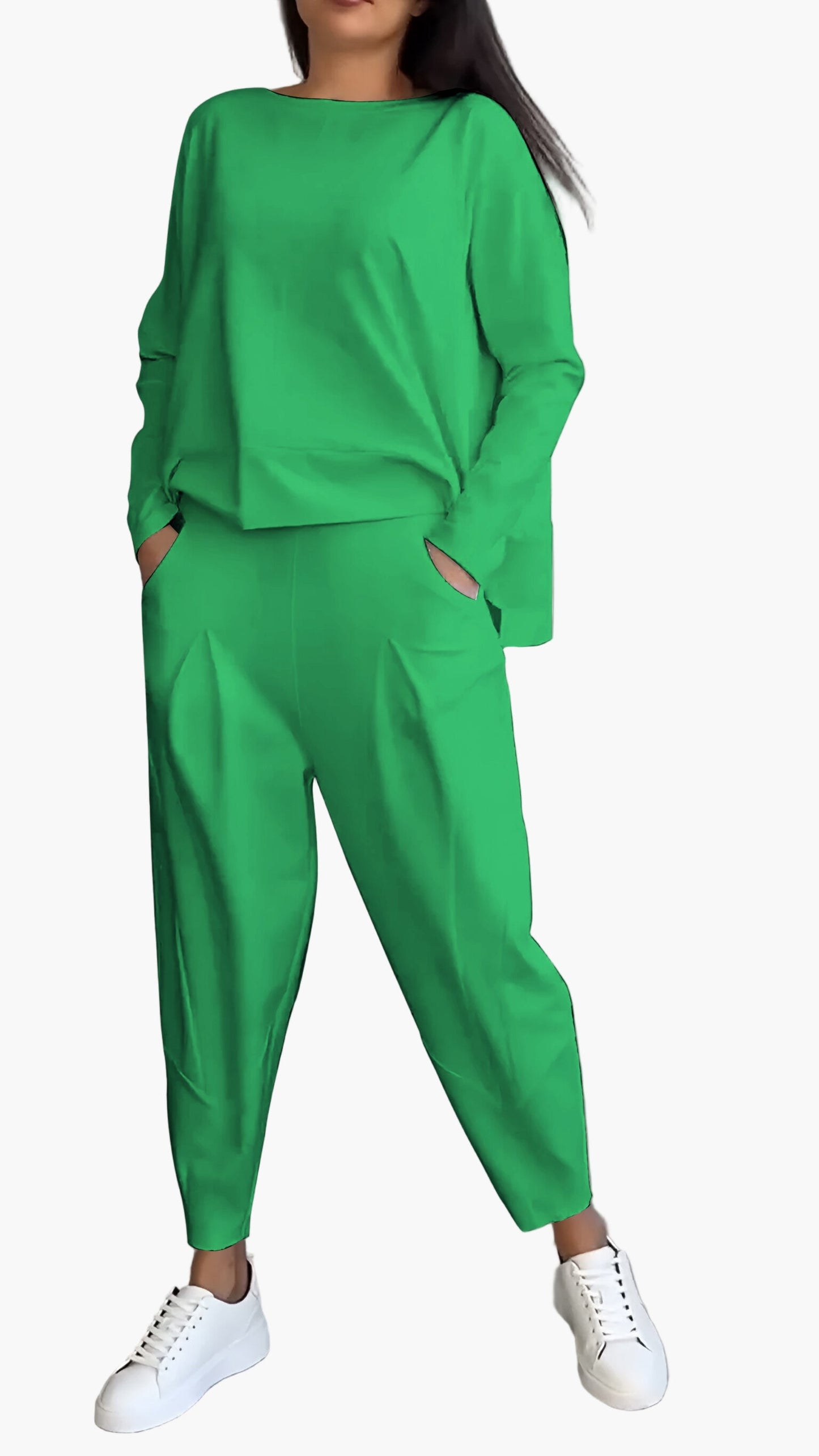 Women's Relaxed Fit Lounge Set Two-Piece Casual Sweatshirt and Jogger Pants Outfit