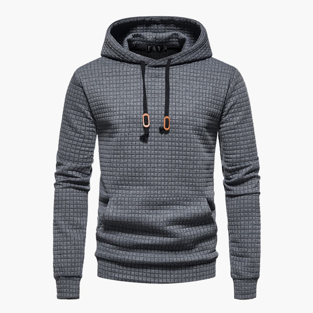 Men's Casual Check Pattern Hoodie Pullover - Modern Everyday Style