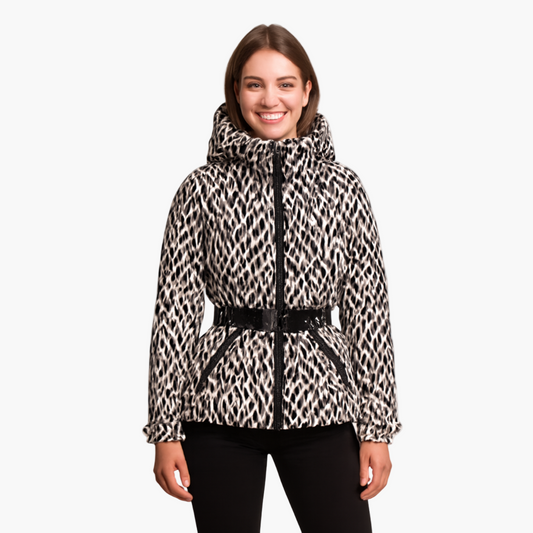 Women's Stylish Belted Puffer Jacket with Hood – Winter Fashion Outerwear