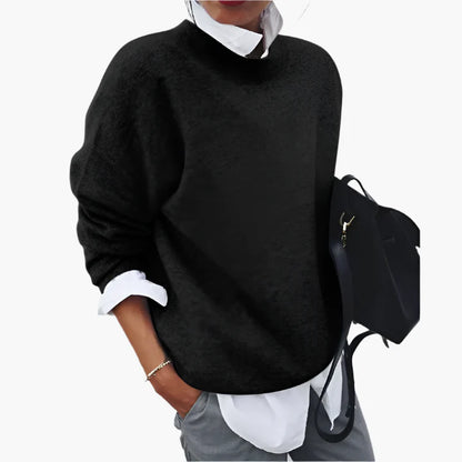 Women's Oversized Casual Knit Pullover Sweater, Modern Stand Collar, Everyday Relaxed Fit