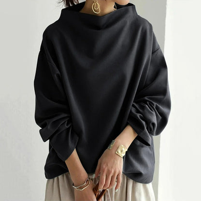 Women's Oversized Long Sleeve Pullover Sweater – Relaxed Modern Casual Style