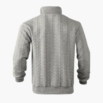 Men's Half-Zip Cable Knit Pullover Sweater for Versatile Everyday Style