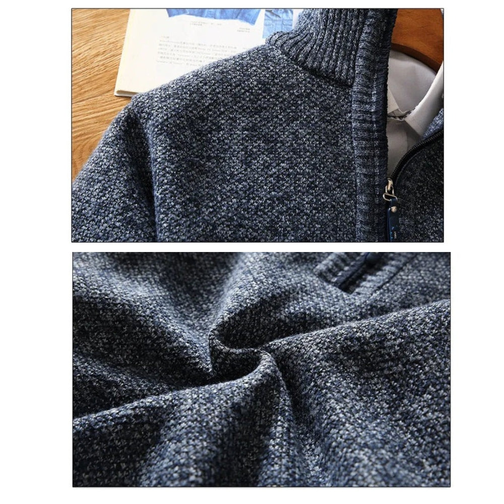 Men's Half-Zip Knit Pullover Sweater, Casual Modern Style for Work and Leisure
