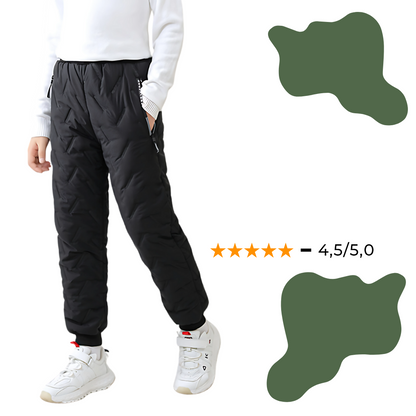 Kids' Outdoor Winter Quilted Thermal Pants – Stylish Padded Snow Joggers for Boys and Girls