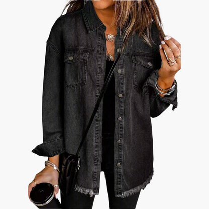Women's Oversized Denim Shirt Jacket Casual Street Style
