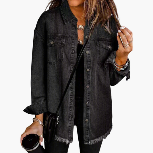 Women's Oversized Denim Shirt Jacket Casual Street Style