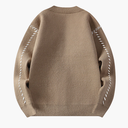 Men's Classic Button-Up Cardigan with Modern Accent Stitching – Versatile Everyday Style