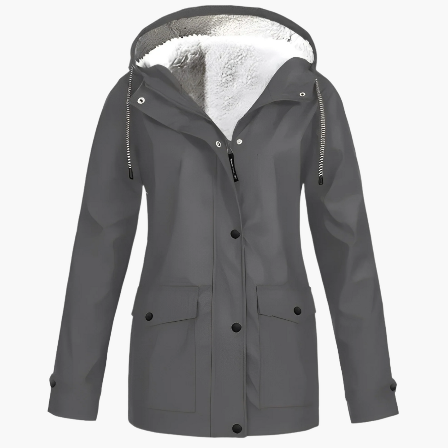 Women's CozyShield Hooded Fleece Lined Winter Rain Jacket - Outdoor Waterproof Parka
