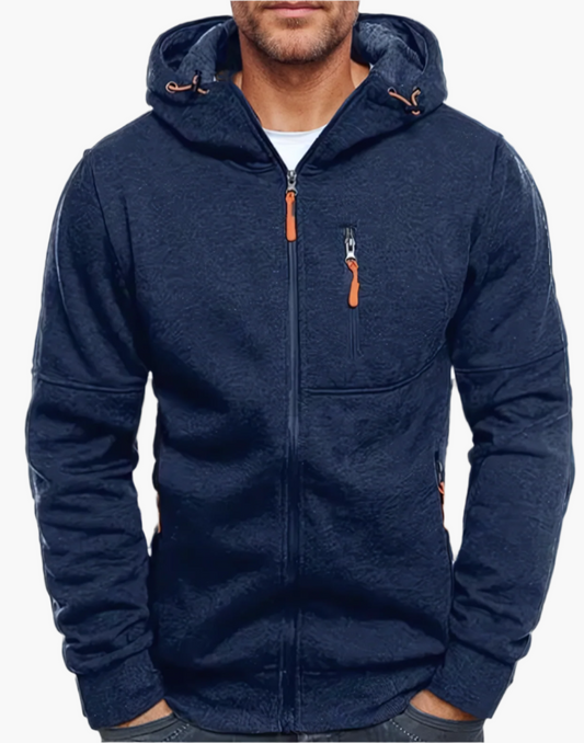 Men's Sport Zip Hoodie with Adjustable Hood and Zipper Pockets – Casual Athletic Pullover for Everyday and Outdoor