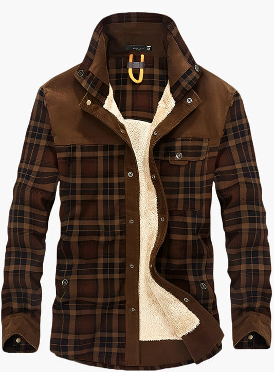 Men's Outdoor Plaid Shirt Jacket – Classic Check Style, Warm Lined, Versatile Casual Wear