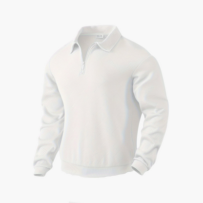 Men's Vintage Geometric Quarter-Zip Pullover Sweater, Casual Retro Style for Everyday and Office