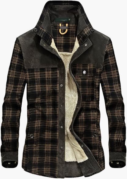 Men's Outdoor Plaid Shirt Jacket – Classic Check Style, Warm Lined, Versatile Casual Wear