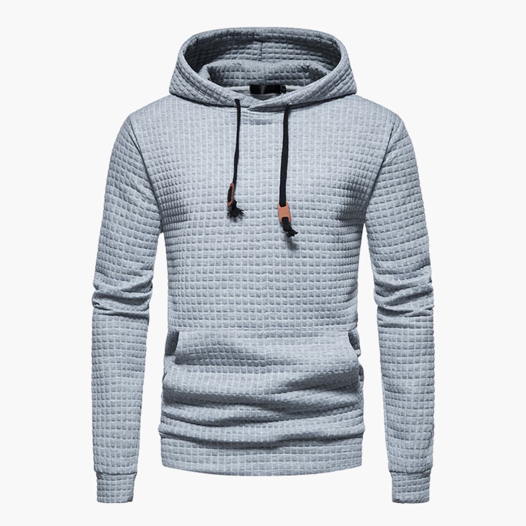 Men's Casual Check Pattern Hoodie Pullover - Modern Everyday Style