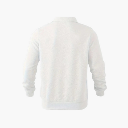 Men's Vintage Geometric Quarter-Zip Pullover Sweater, Casual Retro Style for Everyday and Office