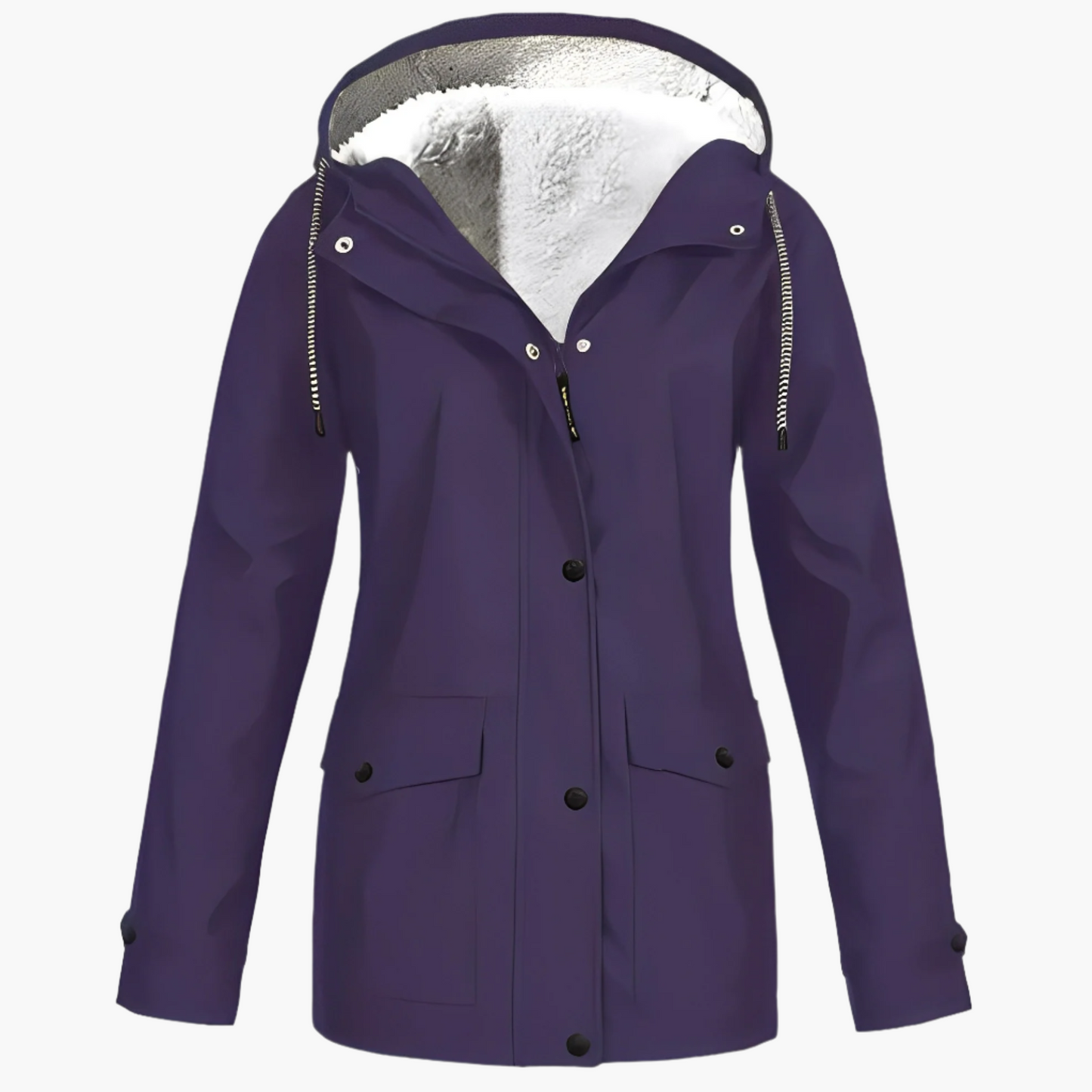 Women's CozyShield Hooded Fleece Lined Winter Rain Jacket - Outdoor Waterproof Parka