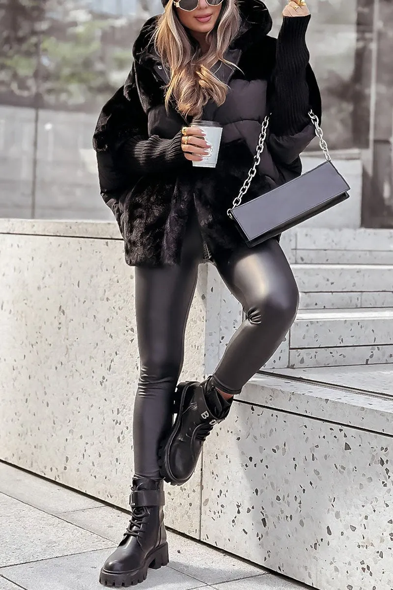Women's Oversized Winter Hooded Puffer Jacket – Fashionable Warm Everyday Outerwear