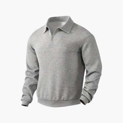 Men's Vintage Geometric Quarter-Zip Pullover Sweater, Casual Retro Style for Everyday and Office