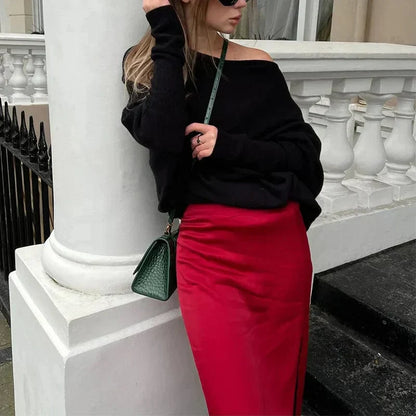 Women's Oversized Relaxed Fit Pullover Sweater for Home and Everyday Casual Style